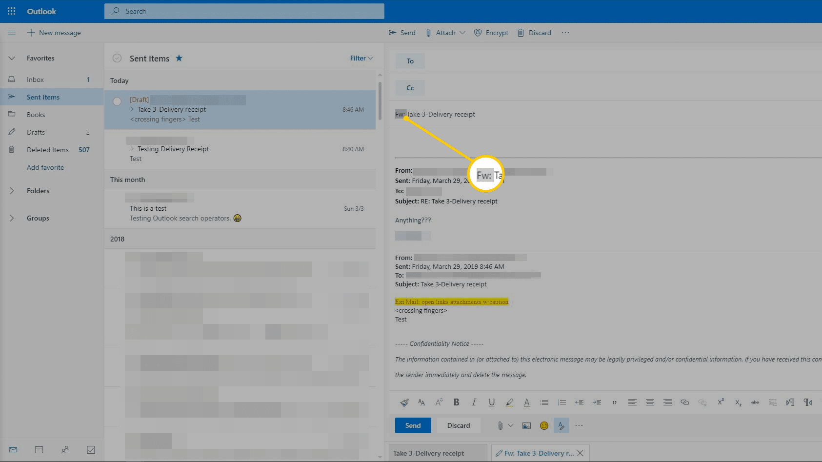 recall an email in outlook for mac 2018